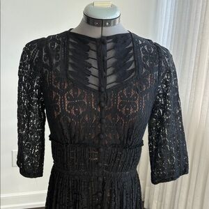 Anthropologie Black Lace Dress